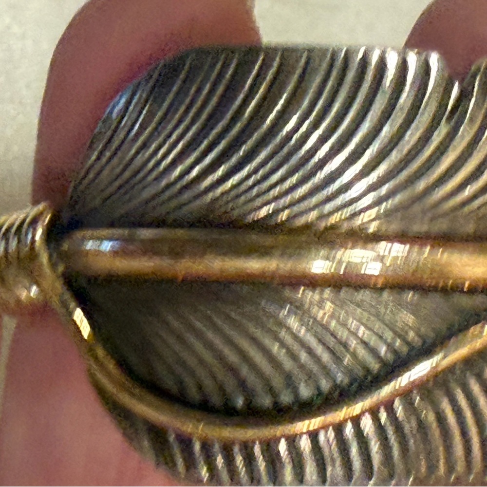 C Charley Silver and Gold filled Feather Cuff Bracelet - Picture 7 of 10
